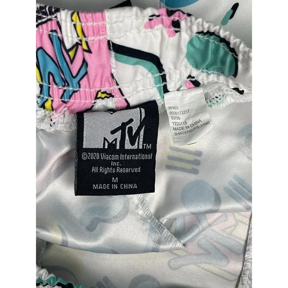 MTV Retro 90s Geometric Print Men’s Swim Trunks Size M